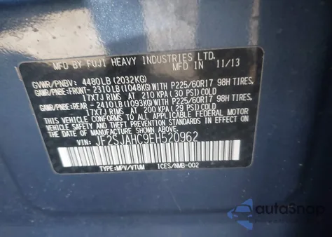 2014 Subaru Forester 2.5I Limited from USA, damaged, VIN JF2SJAHC9EH520962
